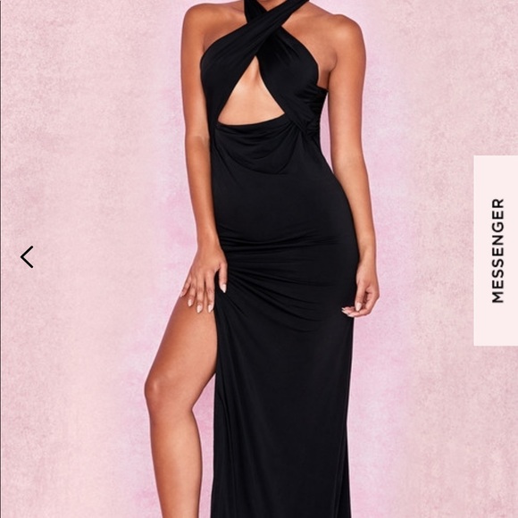 SOLD Black long formal split dress by House of CB - Picture 2 of 2